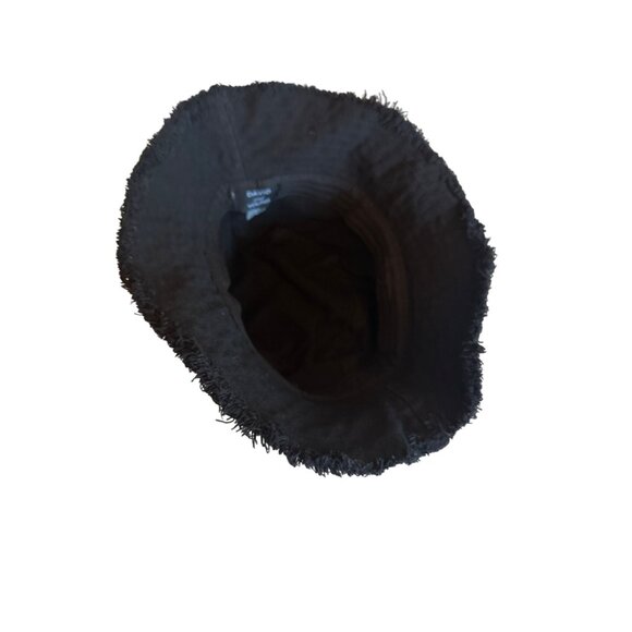 David & Young Black Frayed Edge Bucket Hat One Size - Picture 3 of 4